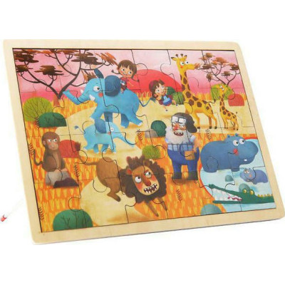 Tooky Toys Ξύλινη Επιφάνεια Παζλ Jungle Puzzle TKG058