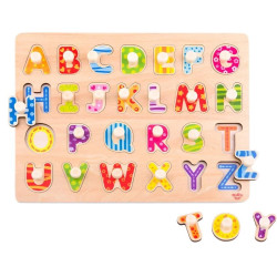 Tooky Toys Puzzle Alphabet Ξύλινο εκπαιδευτικό Παιχνίδι Δραστηριοτήτων με Γράμματα TY852