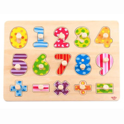 Tooky Toys Puzzle Numbers Ξύλινο εκπαιδευτικό Παιχνίδι Δραστηριοτήτων με Αριθμούς TY851