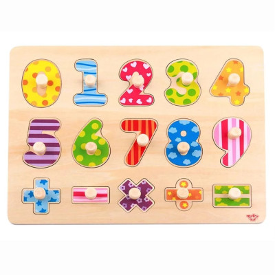 Tooky Toys Puzzle Numbers Ξύλινο εκπαιδευτικό Παιχνίδι Δραστηριοτήτων με Αριθμούς TY851
