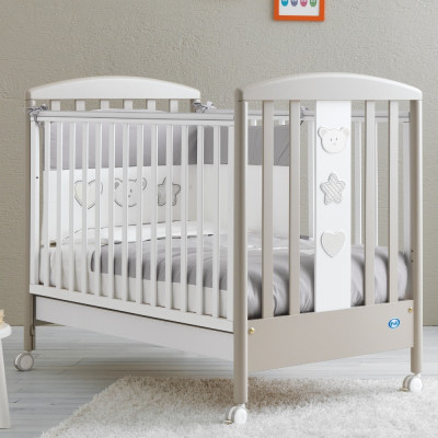 Pali Birillo White - Warm Grey Βρεφικό Κρεβατάκι