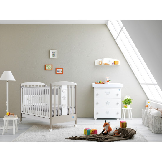 Pali Birillo White - Warm Grey Βρεφικό Κρεβατάκι Pali Birillo White - Warm Grey Βρεφικό Κρεβατάκι