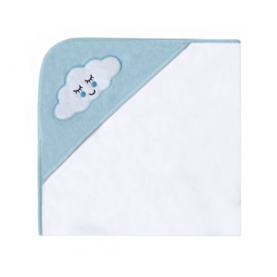 Kikka Boo Hooded Towel Παιδική Πετσέτα Μπάνιου με Κουκούλα 80x80cm Sleepy Cloud Blue 31104010021