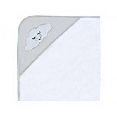 Kikka Boo Hooded Towel Παιδική Πετσέτα Μπάνιου με Κουκούλα 80x80cm Sleepy Cloud Grey 31104010022