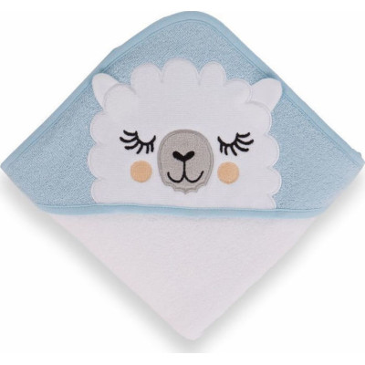 Kikka Boo Hooded Towel Παιδική Πετσέτα Μπάνιου με Κουκούλα 80x80cm Sleepy Lama Blue 31104010024