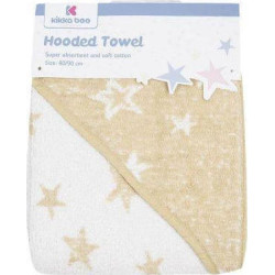 Kikka Boo Hooded Towel Παιδική Πετσέτα Μπάνιου με Κουκούλα Stars Beige 31104010009