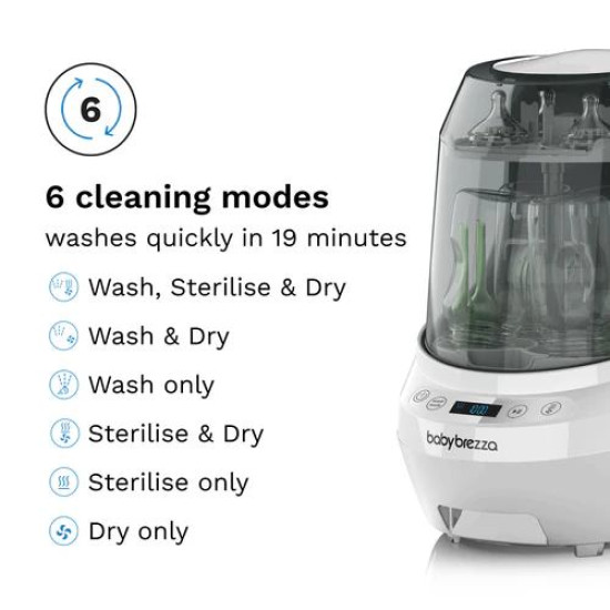 Baby Brezza Bottle Washer Pro & Sterilizer Portable White