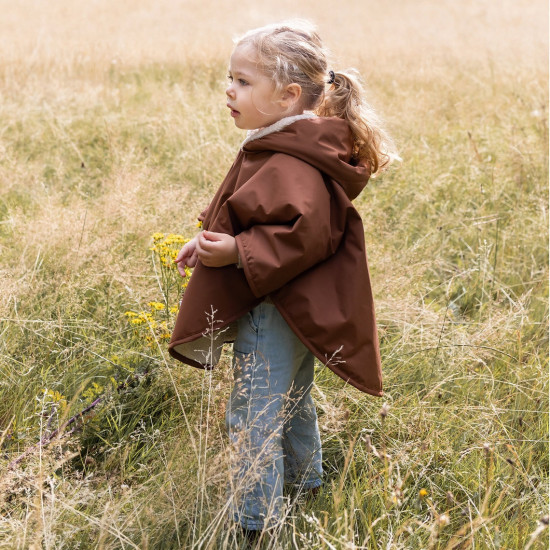 Bemini Αδιάβροχο Poncho με ζεστή Επένδυση Brown 9-36M