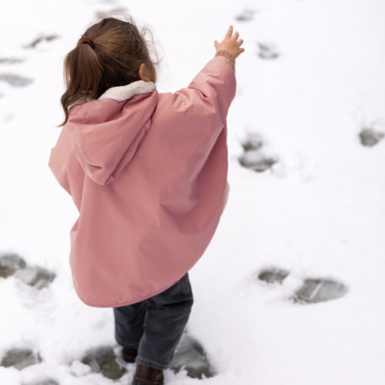 Bemini Αδιάβροχο Poncho με ζεστή Επένδυση Pink 9-36M