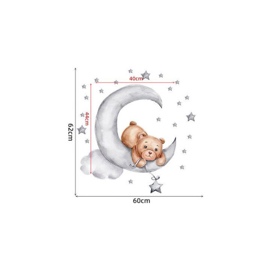 Sipo Αυτοκόλλητα Τοίχου Teddy Bear Moon