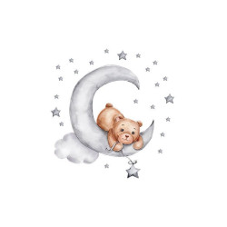Sipo Αυτοκόλλητα Τοίχου Teddy Bear Moon