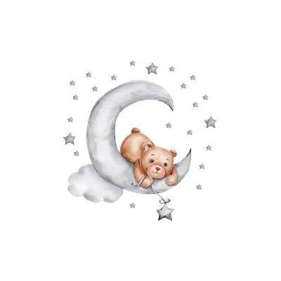 Sipo Αυτοκόλλητα Τοίχου Teddy Bear Moon