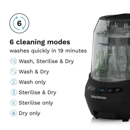 Baby Brezza Bottle Washer Pro & Sterilizer Portable Black