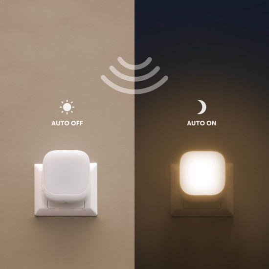 Zazu Socket Light Φωτάκι Πρίζας Led με Αισθητήρα Νυκτός Λευκό