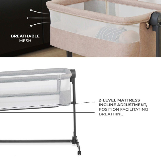 Kinderkraft Nestee Up 2 Λίκνο Light Grey