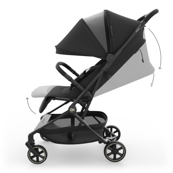 Kinderkraft Καρότσι περιπάτου NEBO(Cabin-size) Midnight Black