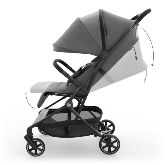 Kinderkraft Καρότσι περιπάτου NEBO (Cabin-size) Platinum Grey