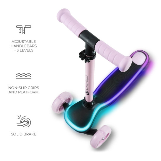Kinderkraft Raket Πατίνι Τρίτροχο με LED Pink