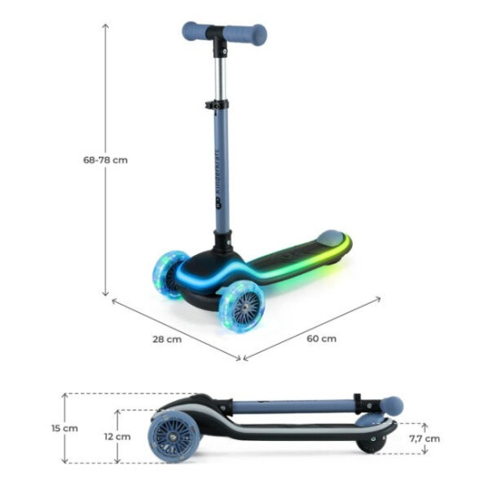 Kinderkraft Raket Πατίνι Τρίτροχο με LED Blue