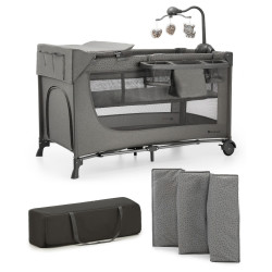 Kinderkraft Joy 2 Παρκοκρέβατο 2 επιπέδων 3in1 Dark Grey