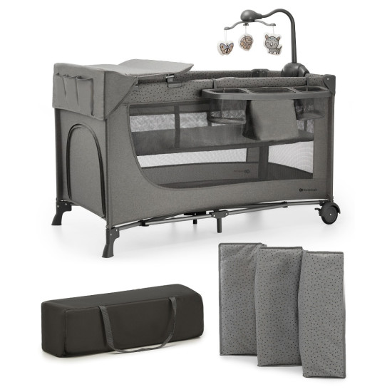 Kinderkraft Joy 2 Παρκοκρέβατο 2 επιπέδων 3in1 Dark Grey