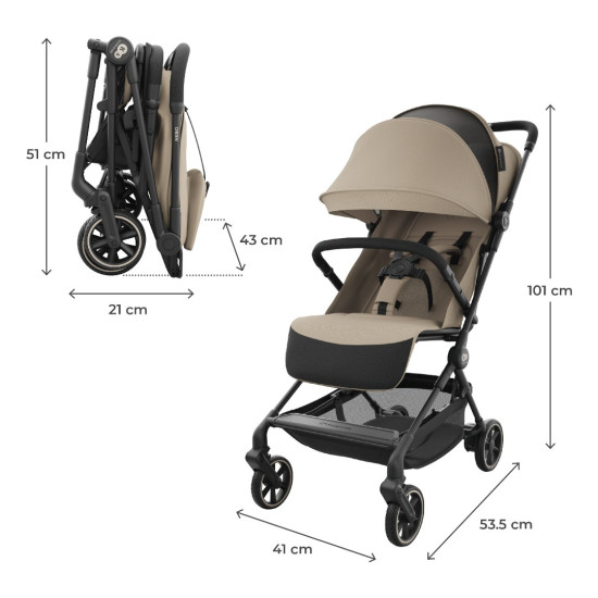 Kinderkraft Καρότσι περιπάτου NEBO (Cabin-size) Beige
