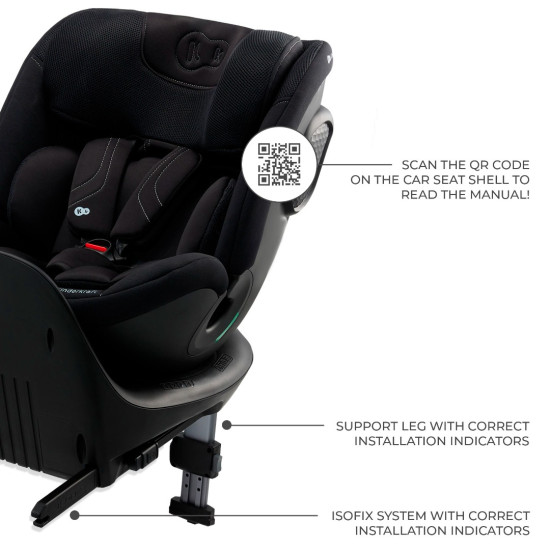 Kinderkraft XRider 2 Κάθισμα Αυτοκινήτου i-Size 40-150cm (0-36kg) Black