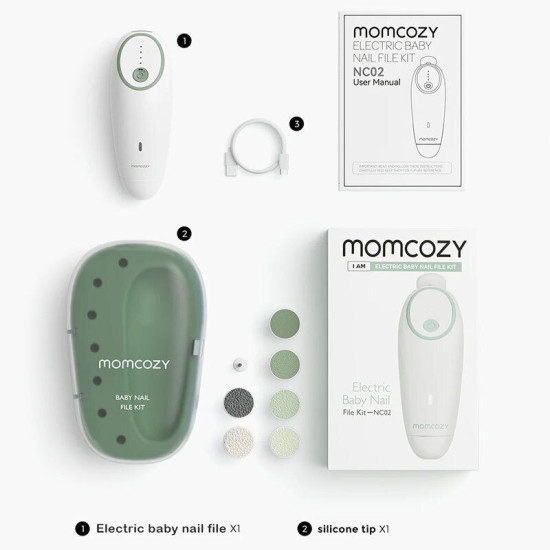 Momcozy Βρεφική ηλεκτρική λίμα νυχιών - Low Noise