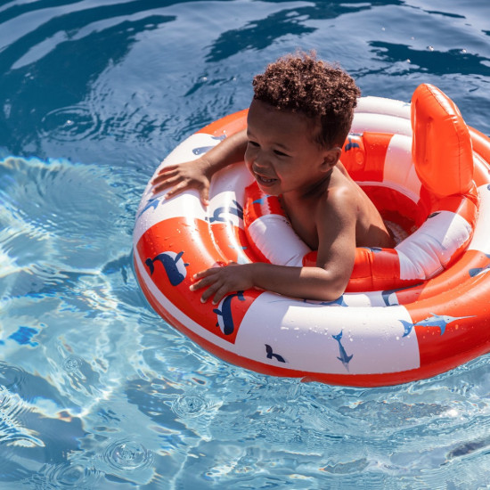 Swim Essentials Παιδικό Σωσίβιο με καθισματάκι Red-white Whale Life 0-1y