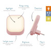 Zazu Socket Light Φωτάκι Πρίζας Led με Αισθητήρα Νυκτός Ροζ