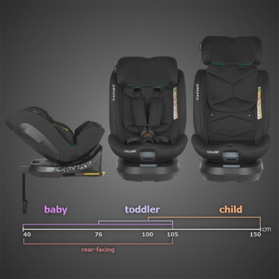 Coccolle Ario Κάθισμα Αυτοκινήτου 40-150cm i-Size Midnight Black
