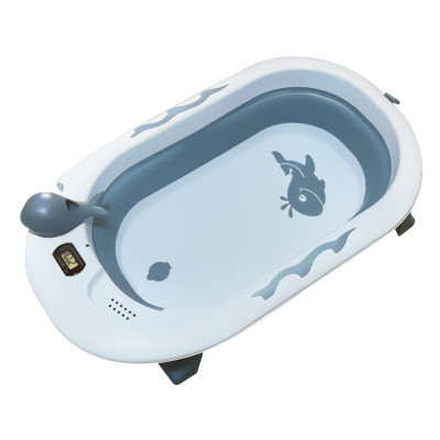 Bebe Stars Μπανιέρα Πτυσσόμενη με Θερμόμετρο Whale Blue