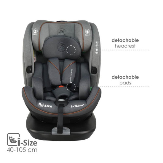 Bebe Stars i-Revo i-Size 360 Κάθισμα Αυτοκινήτου 40-150cm Grey