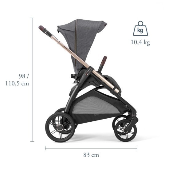 Inglesina Aptica System Quattro με Darwin RCL - EVO Crystal Grey (Litio Black frame)