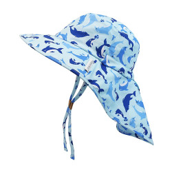 FlapJackKids Cape Sunhat with Neck UPF50+ Dolphins