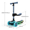 Kinderkraft Raket UP Πατίνι Τρίτροχο 2 σε 1 με LED Blue