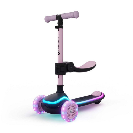 Kinderkraft Raket UP Πατίνι Τρίτροχο 2 σε 1 με LED Pink