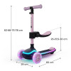 Kinderkraft Raket UP Πατίνι Τρίτροχο 2 σε 1 με LED Pink