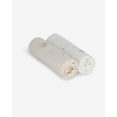 Minene Bamboo Πάνα αγκαλιάς 70x70cm 2τμχ Light Pink