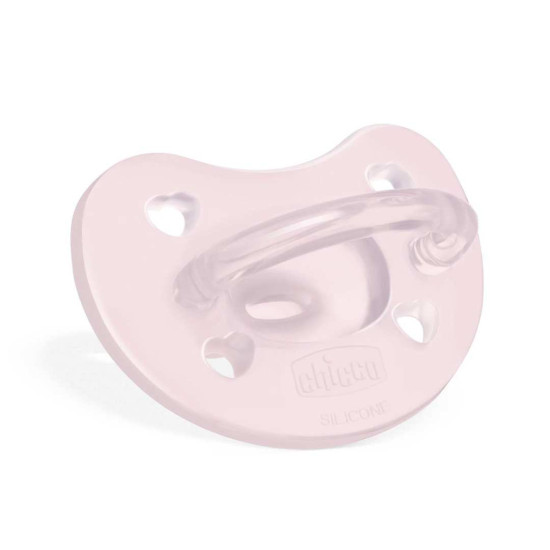 Chicco Πιπίλα Physio Soft Όλο Σιλικόνη με Θήκη 0-6Μ+, Ροζ