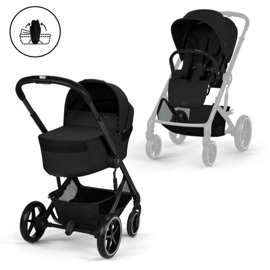 Cybex Balios S Lux with Folable Lux Cot Moon Black