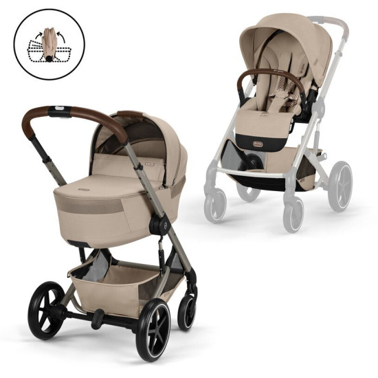 Cybex Balios S Lux with Folable Lux Cot Almond Beige