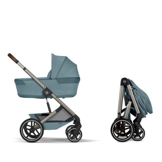 Cybex Balios S Lux & Foldable Cot Stormy Blue