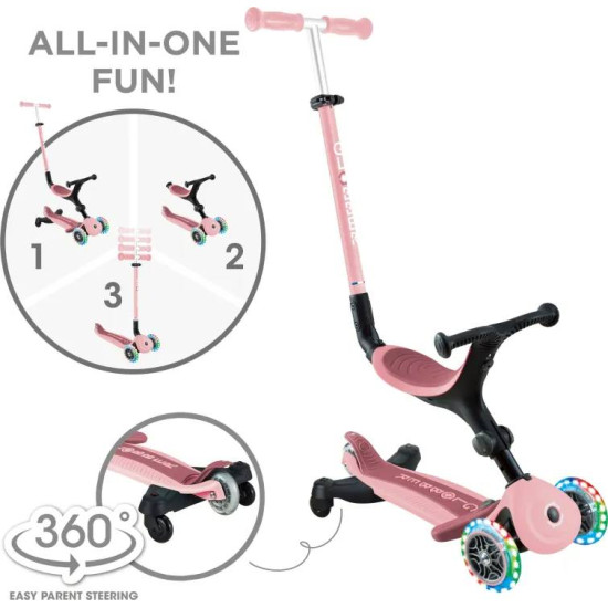 Globber Scooter Go.Up Active Lights Pastel Pink
