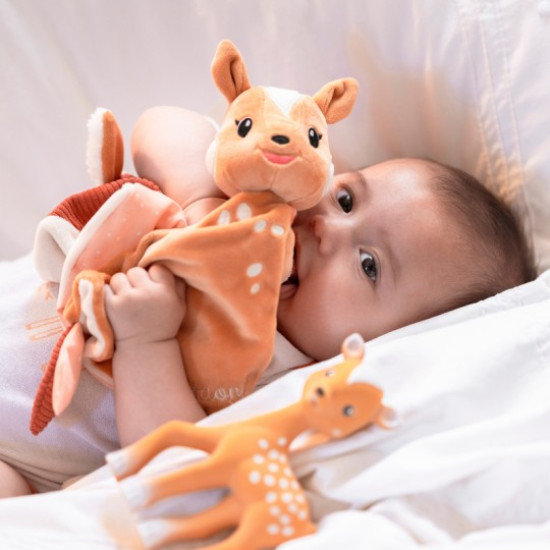 Sophie La Giraffe Πανάκι Παρηγοριάς με Διαφορετικές Υφές και Θέση για την Πιπίλα Fan Fan το Ελαφάκι