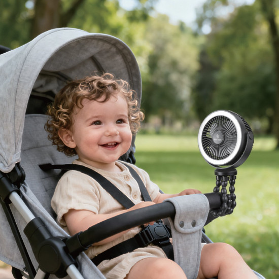 Bebe Stars Φορητός Επαναφορτιζόμενος Ανεμιστήρας με LED
