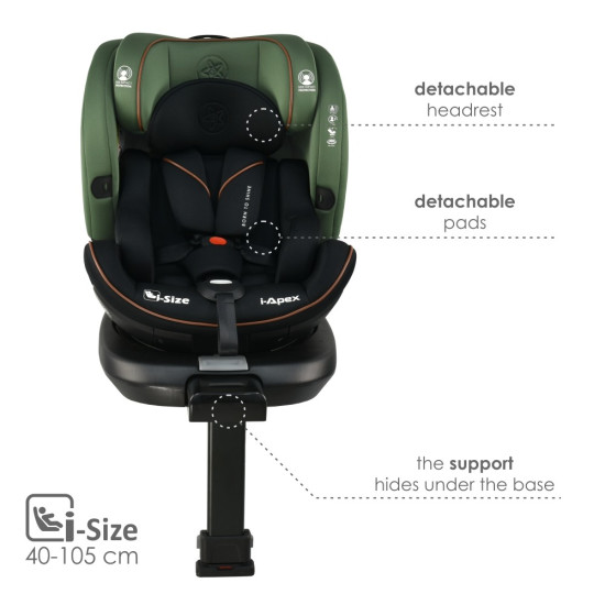 Bebe Stars i-Apex  i-Size 360 Κάθισμα Αυτοκινήτου 40-150cm Olive