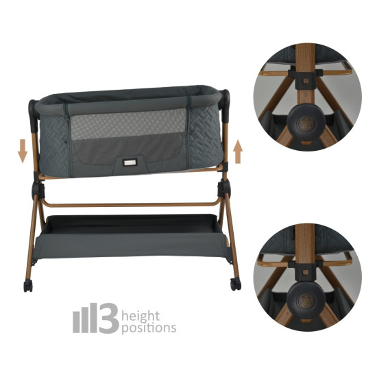Bebe Stars Serenity 2in1 Λίκνο - Καρέκλα φαγητού Smoked Grey