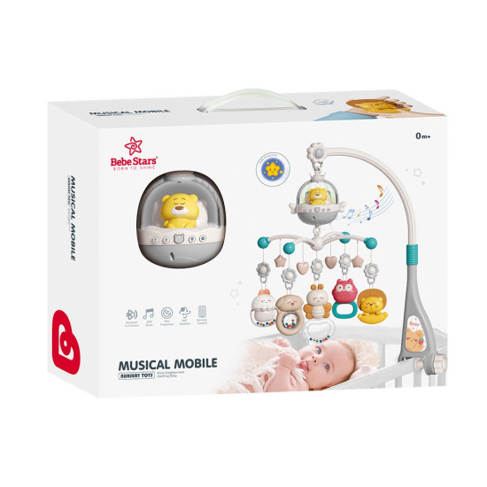 Bebe Stars Μουσικό Mobile κρεβατιού με Bluetooth & Χειρηστήριο Γκρι
