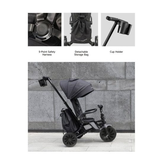 QPlay Nova Max Τρίκυκλο Ποδήλατο 6in1 Black